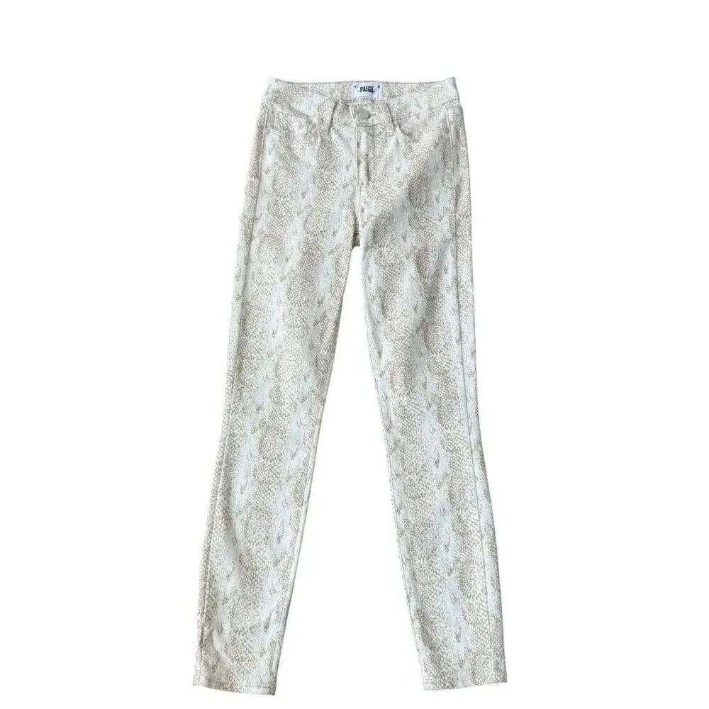 Paige Jeans Women's 25 Snakeskin Python Hoxton Ankle Skinny Leg Denim